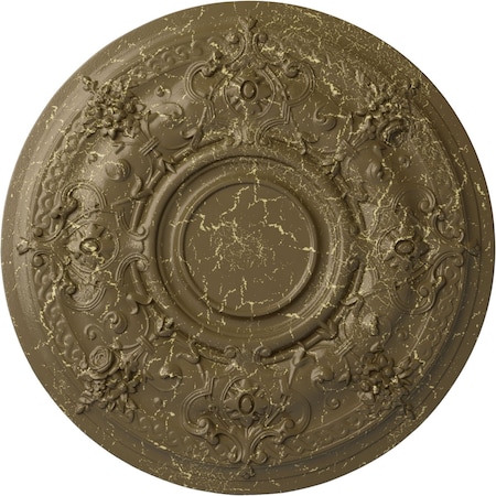 Ekena Millwork Darnay Ceiling Medallion (Fits Canopies up to 7 1/4"), 29 1/4"OD x 2"P, Mississippi Mud Crackle CM29DAMMC